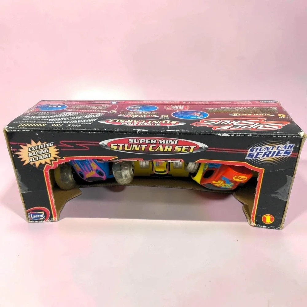 VTG 2001 Lanard Super Shots Super Mini Stunt Car 3 Car Racer Set Fliplash  NIB
